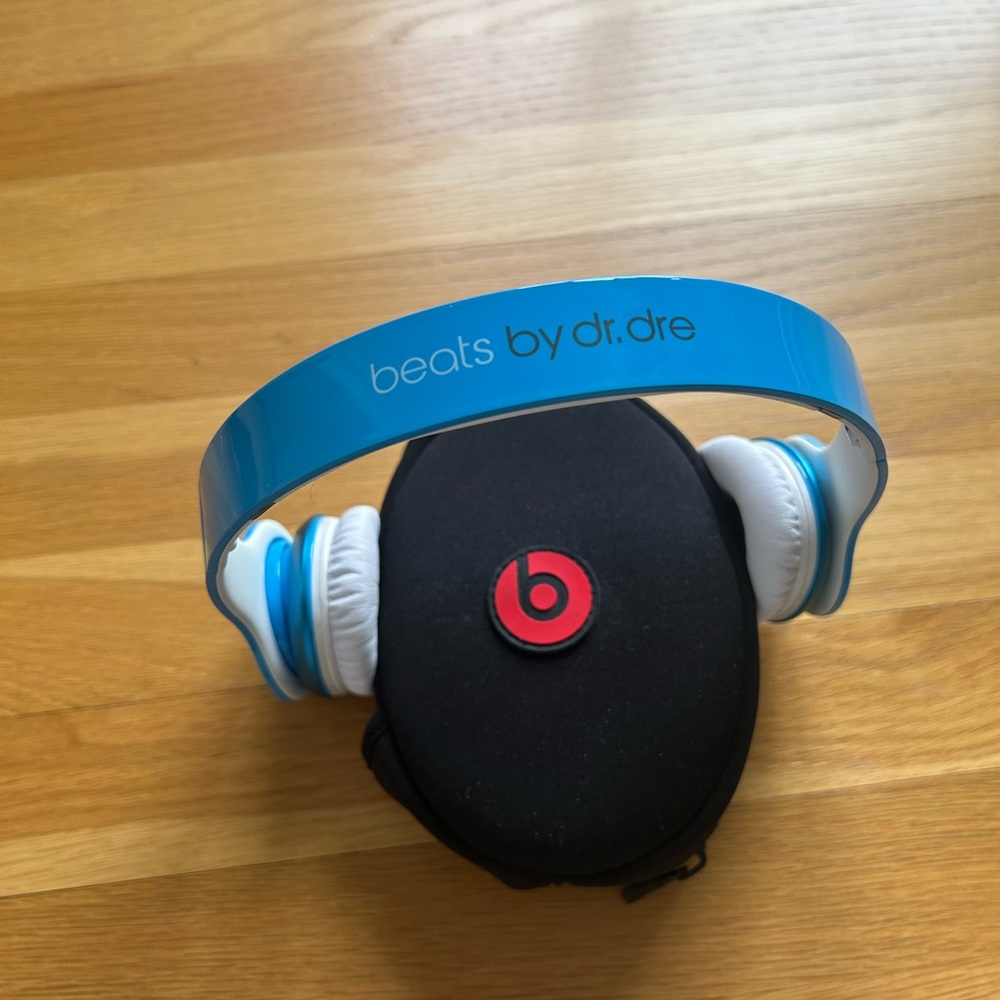 Blue Beats by Dr. Dre.  With original case. In fantastic condition.